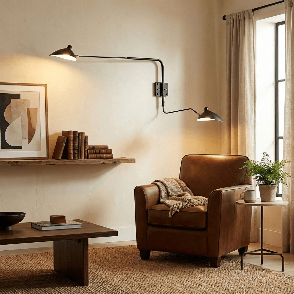 Wandlamp Verstelbaar Staal 1-Kops / 2-Kops 60-140 cm Modern Design Metaal Messing Chroom E26/E27 Fitting Instelbare Kap Richtbaar Licht Interieur | Sansoti