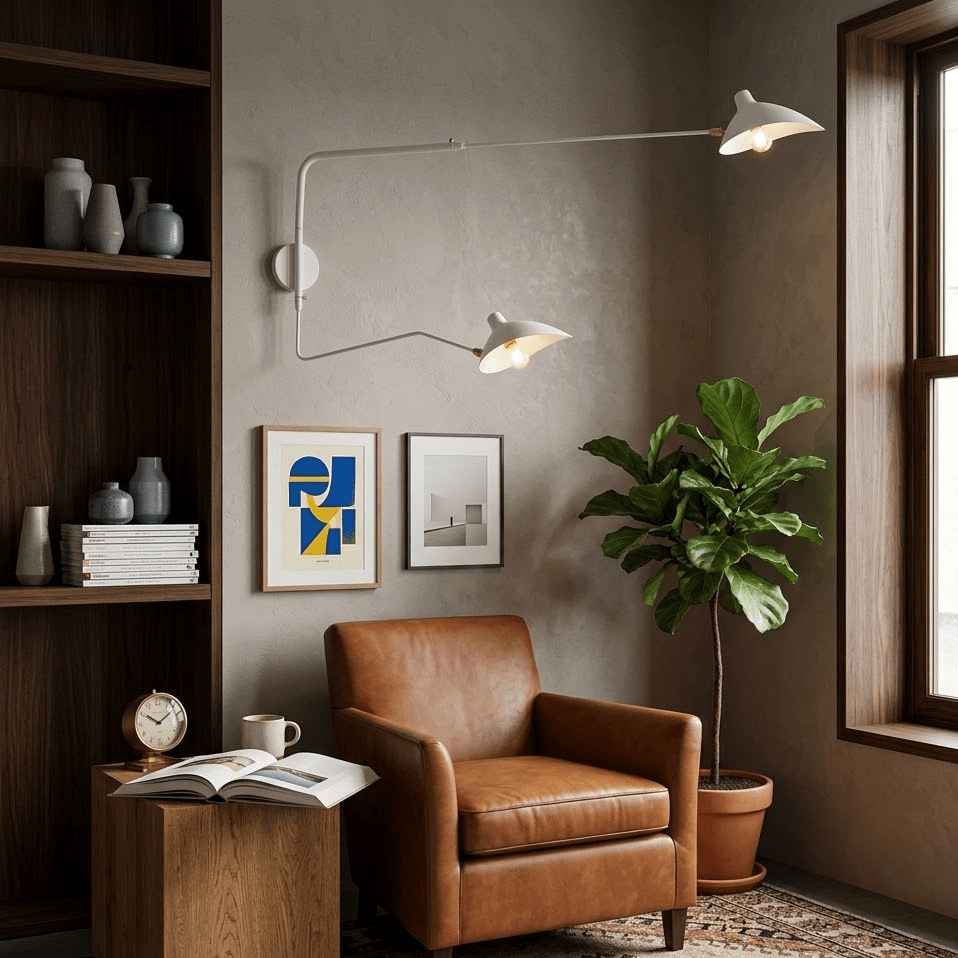 Wandlamp Verstelbaar Staal 1-Kops / 2-Kops 60-140 cm Modern Design Metaal Messing Chroom E26/E27 Fitting Instelbare Kap Richtbaar Licht Interieur | Sansoti
