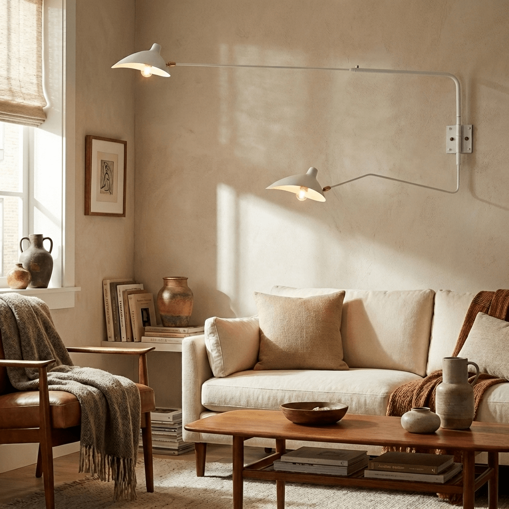 Wandlamp Verstelbaar Staal 1-Kops / 2-Kops 60-140 cm Modern Design Metaal Messing Chroom E26/E27 Fitting Instelbare Kap Richtbaar Licht Interieur | Sansoti