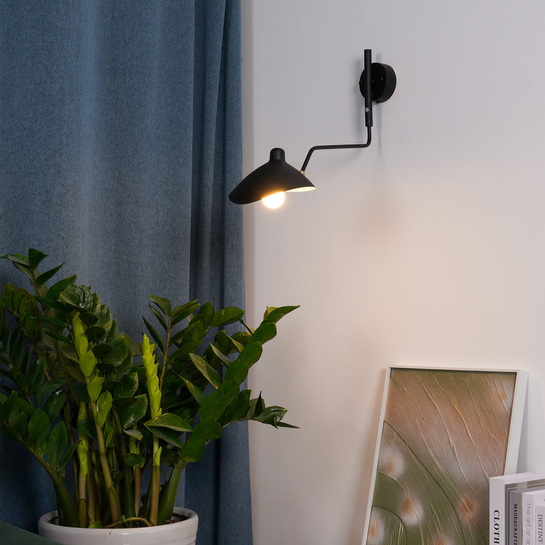 Wandlamp met verstelbare armen — industriële wandverlichting in aluminium en messing — vintage design — moderne wandlamp voor woonkamer slaapkamer | Sansoti