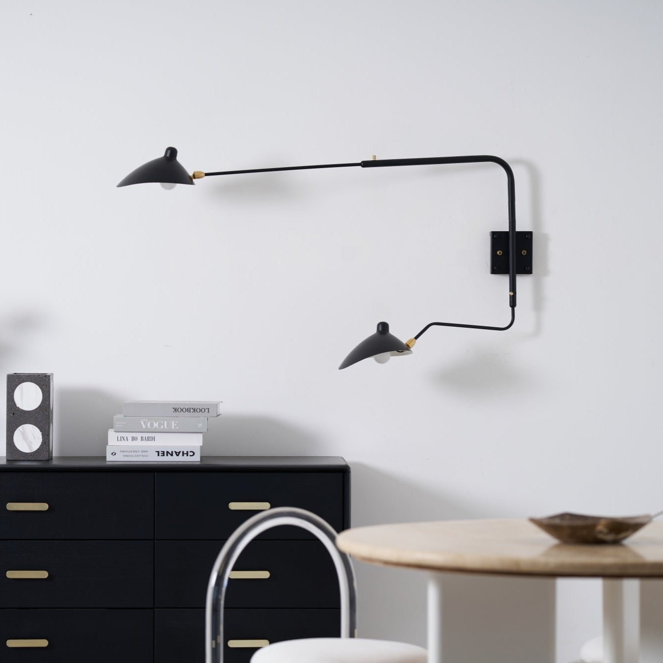 Wandlamp Verstelbaar Staal 1-Kops / 2-Kops 60-140 cm Modern Design Metaal Messing Chroom E26/E27 Fitting Instelbare Kap Richtbaar Licht Interieur | Sansoti