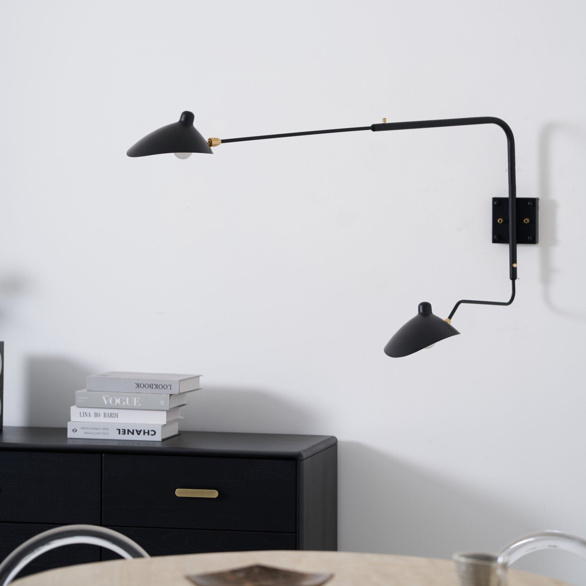 Wandlamp Verstelbaar Staal 1-Kops / 2-Kops 60-140 cm Modern Design Metaal Messing Chroom E26/E27 Fitting Instelbare Kap Richtbaar Licht Interieur | Sansoti