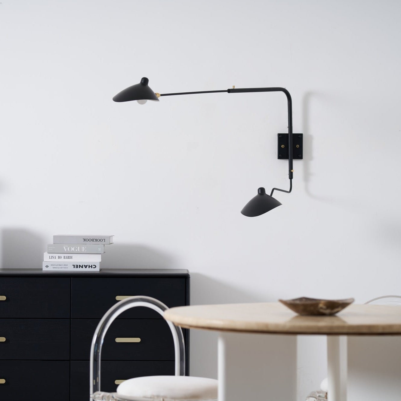 Wandlamp Verstelbaar Staal 1-Kops / 2-Kops 60-140 cm Modern Design Metaal Messing Chroom E26/E27 Fitting Instelbare Kap Richtbaar Licht Interieur | Sansoti