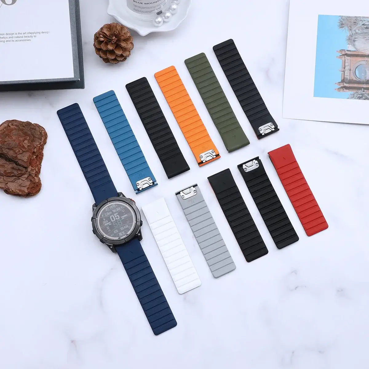 Silikonowy pasek do smartwatcha z magnetycznym zapięciem – Wymienny pasek do zegarka 22 mm 26 mm Zegarek sportowy | Sansoti