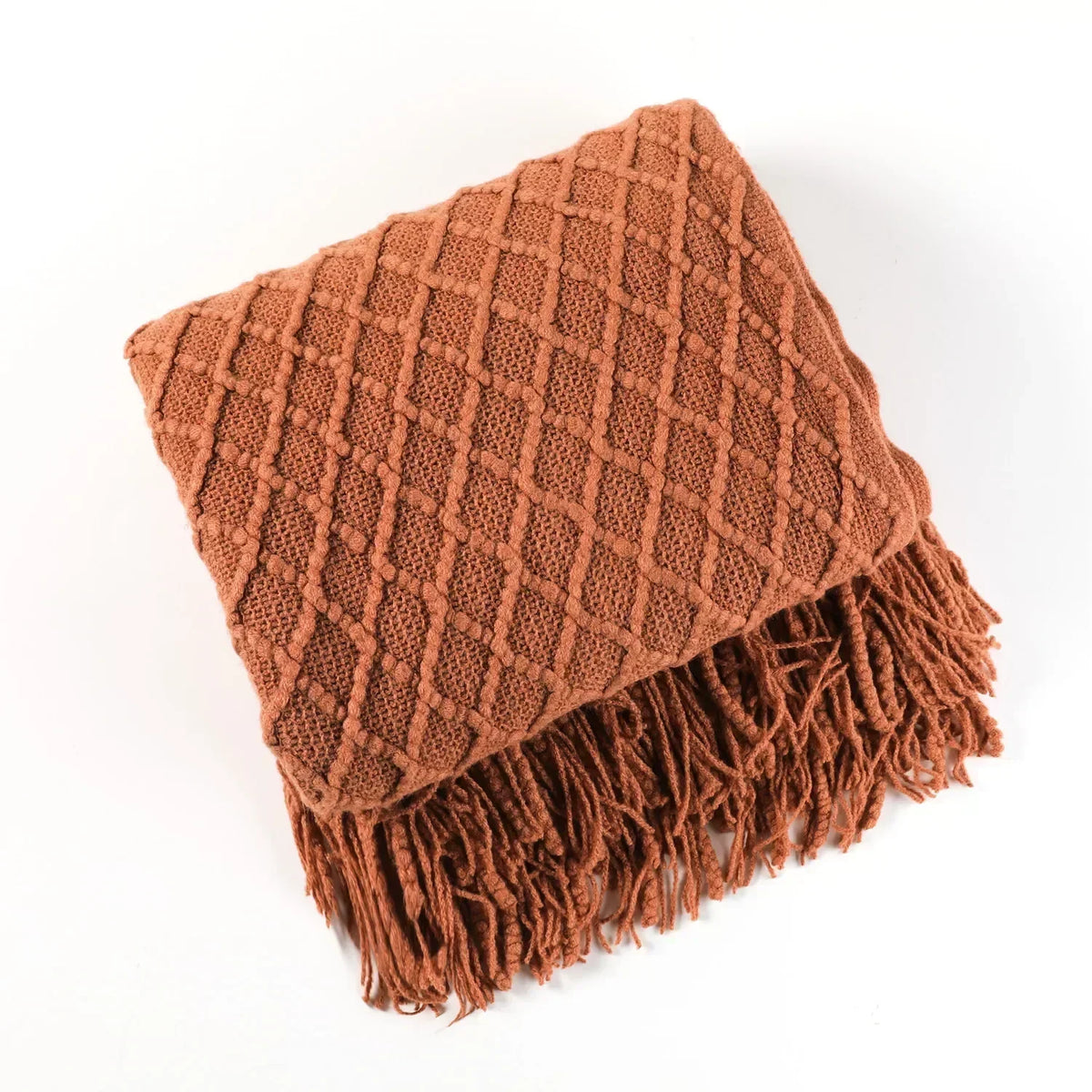 Gestrickte Decke aus Acryl, weich und warm, mit skandinavischem Muster, Sofadecke für Schlafzimmer und Wohnzimmer, dekorative Decke | Sansoti