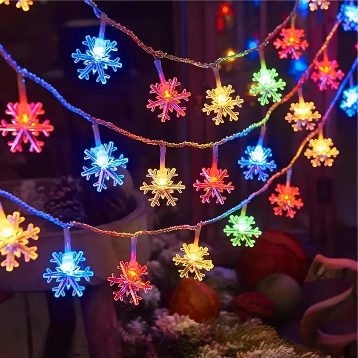 Sneeuwvlok Lichtsnoer LED Kerstverlichting Binnen Buiten Sfeerlicht Tuin Feestdecoratie Wintersfeer Kerstboom | Sansoti