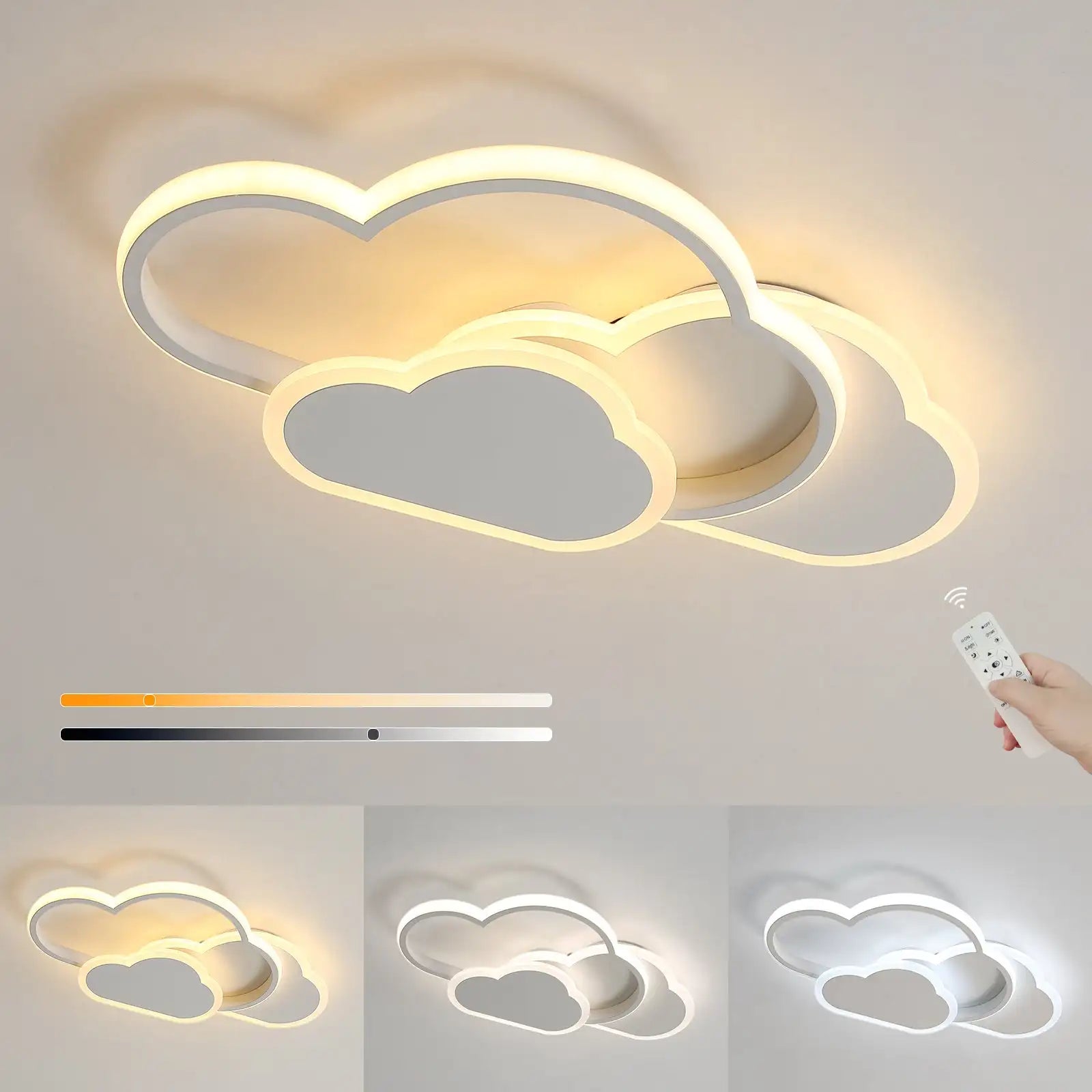 LED Kinderlampe Wolke Deckenleuchte 32W Dimmbar Acryl Fernbedienung Schlafzimmer Kinderzimmer Babyzimmer Weiß Modern 3000-6500K | Restfield