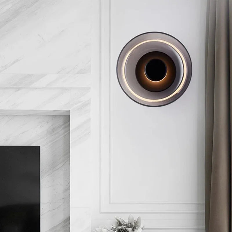 Moderne Glazen LED Wandlamp – Stijlvolle Wandverlichting in Smoke Gray of Champagne Gold – Ideaal voor Slaapkamer, Woonkamer & Hal | Sansoti