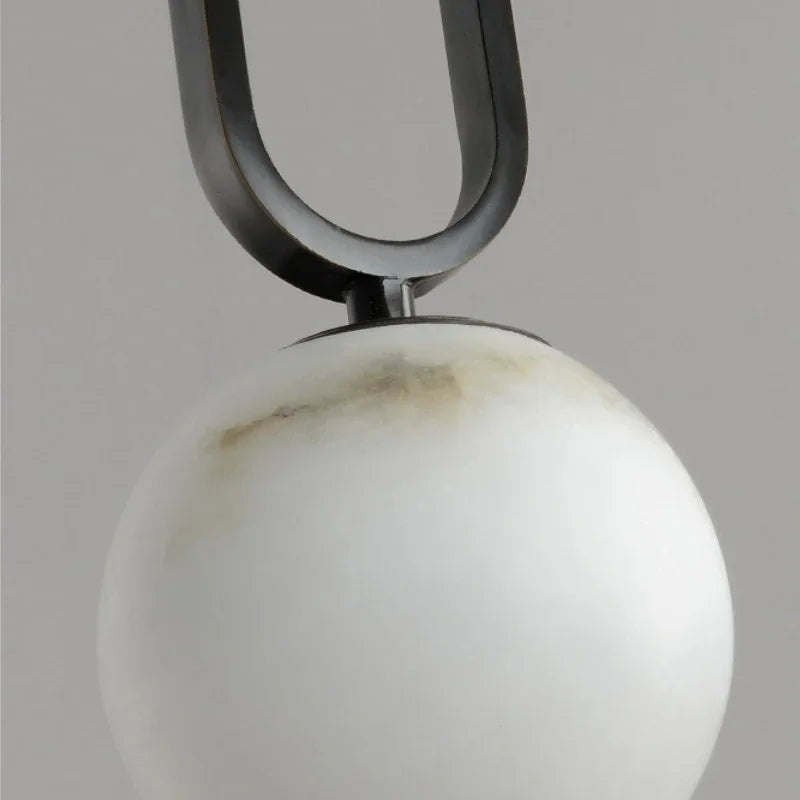 Natuurstenen Marmeren Hanglamp – Luxe Scandinavische Verlichting met Koperen Details | Sansoti