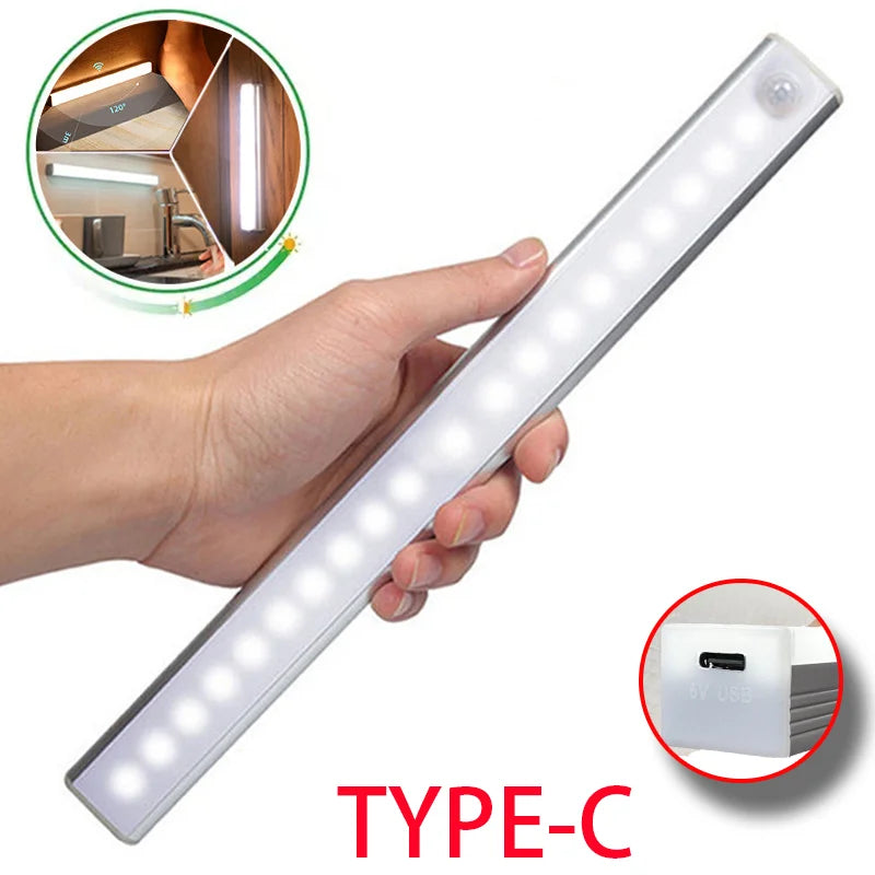 Bewegingssensor LED Nachtlampje 50cm Draadloos Dimbaar Batterij Verlichting Gang Kast Trap Warm Wit Koel Wit | Sansoti