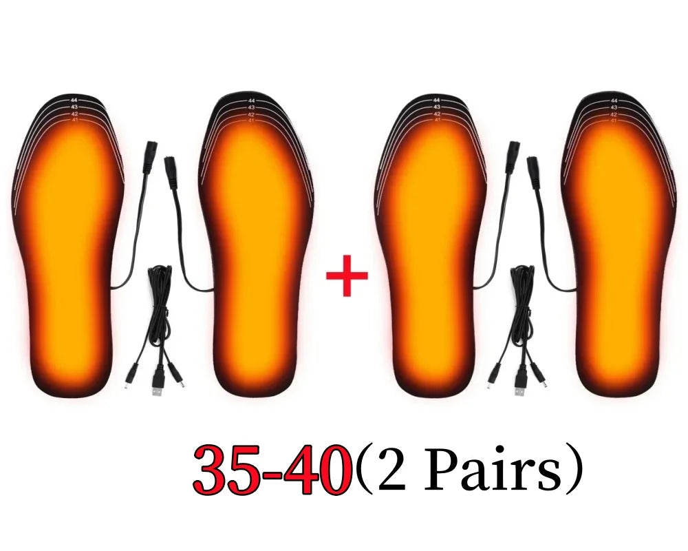 USB Heated Insoles Sizes 35-46, Trim to Fit, Ideal for Winter Sports, Skiing, Hiking and Outdoor Activities | Sansoti