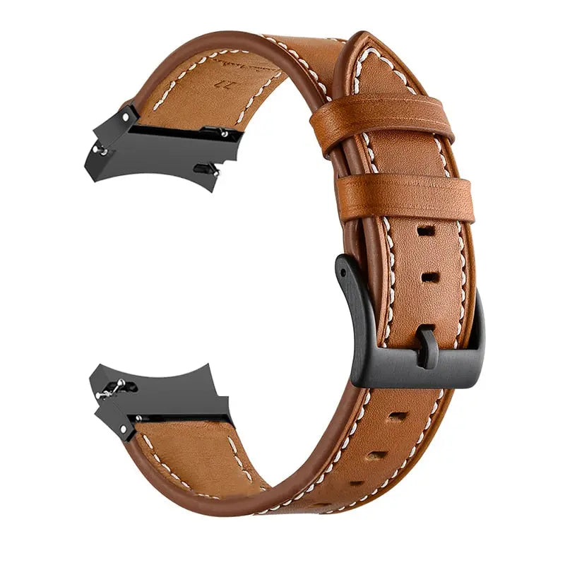 Premium Stainless Steel Leather Watch Band Galaxy Watch 5 40mm 44mm 45mm Pro Adjustable Replaceable Wristband | Sansoti