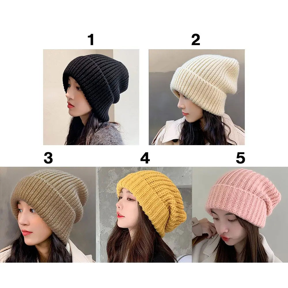 Gebreide Katoenen Muts Unisex Beanie Winterhoofdeksel Hip-Hop Streetwear Warmte Effen Kleur Skatewear | Sansoti