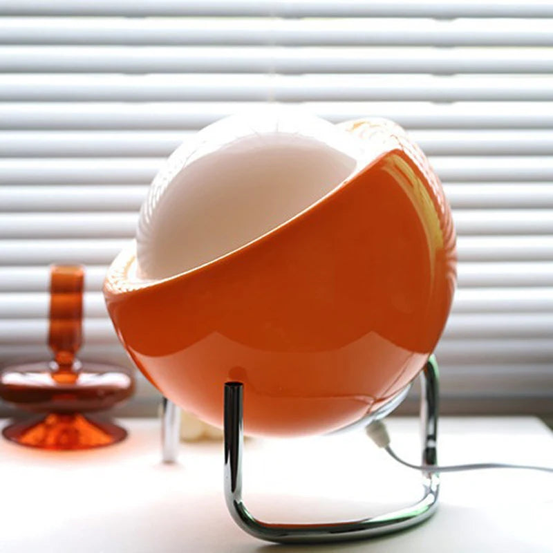 Glaskugel-Tischlampe LED Orange Retro Schlafzimmer Wohnzimmer Nachttischlampe Schreibtischlampe Bauhaus Nordic Stimmungslicht Dekorativ | Restfield