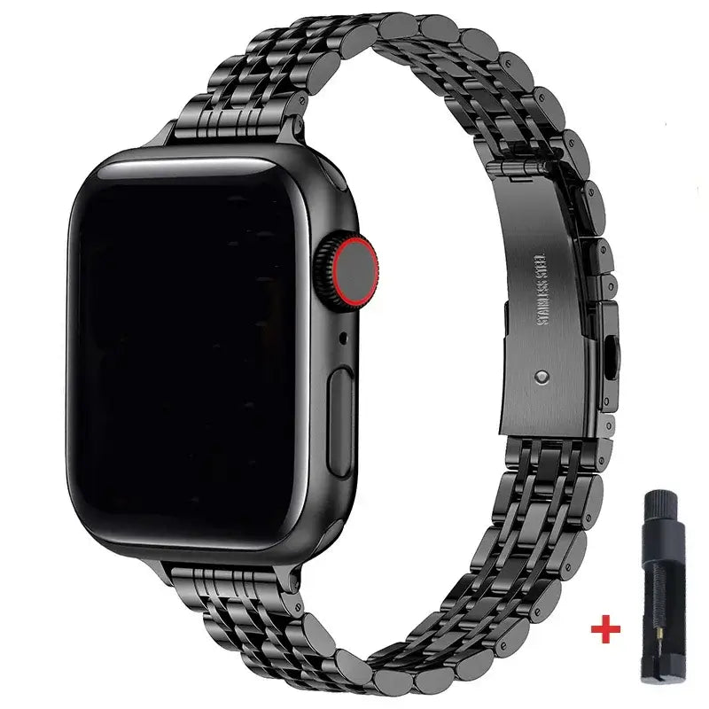 Edelstahl-Smartwatch-Armband 38-49 mm Metallarmband Elegantes Gliederarmband Verstellbare Uhr | Sansoti