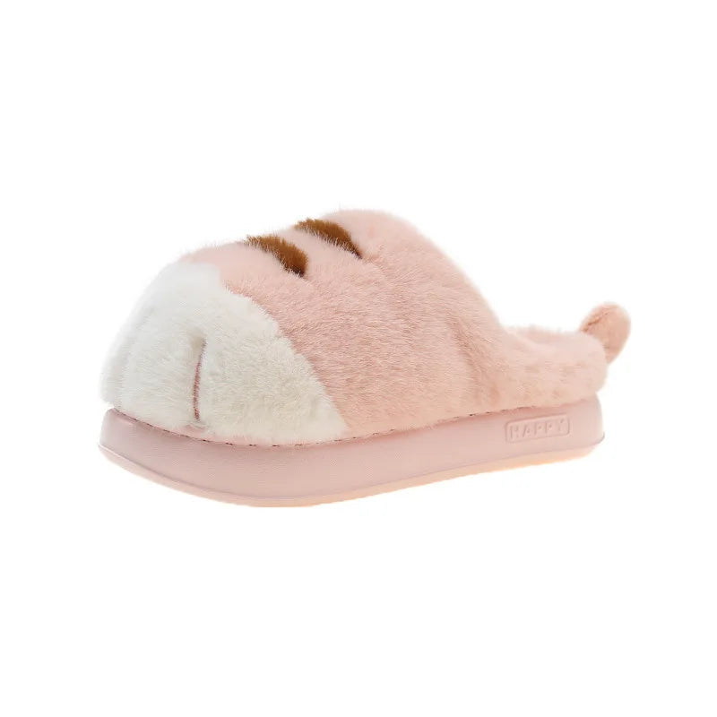 Pluche Instapslippers Kattendesign Antislip Warme Pantoffels Dames Huisschoenen Slides Comfortabel Binnenshuis | Sansoti