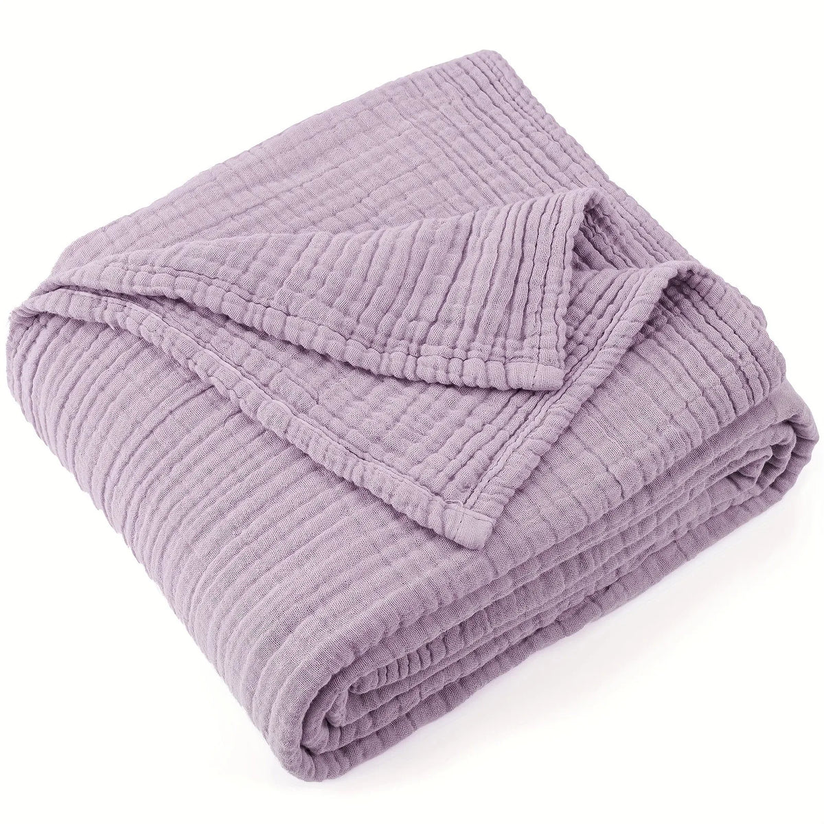 Manta de muselina de algodón de seis capas, transpirable y suave, para verano, salón, dormitorio, cama o sofá | Sansoti