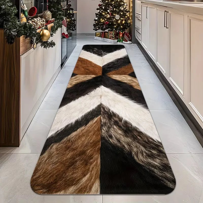 Lopertapijt Geometrisch Patroon Antislip 40x120 50x150 cm Hal Keuken Slaapkamer Vloerkleed Wasbaar Modern | Sansoti