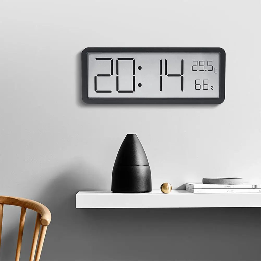 Digitale Wandklok met LED-Display – Temperatuur & Tijd – Modern Design – Wit & Zwart | Sansoti