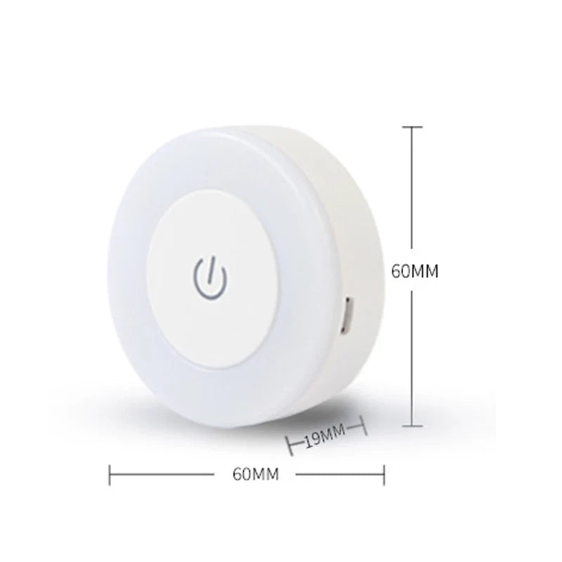 Rechargeable LED Night Light with Touch Control – Magnetic Wall Light – Compact Round Design for Hallway | Sansoti