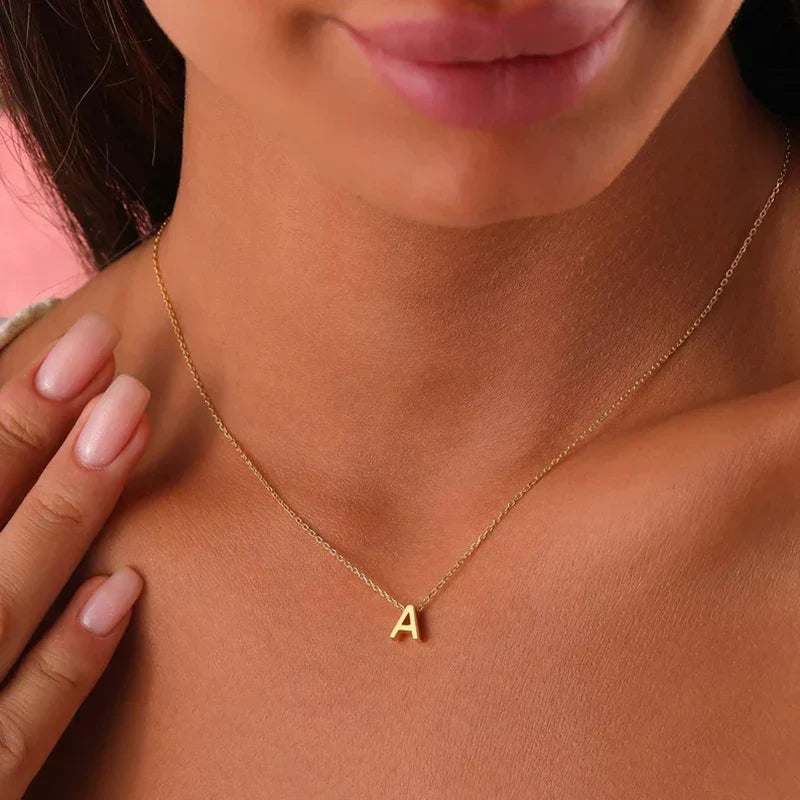 Minimalistische Initiaal Ketting met Letter Hanger RVS Verstelbaar Goud Zilver Dames Sieraad Elegante Ketting | Sansoti