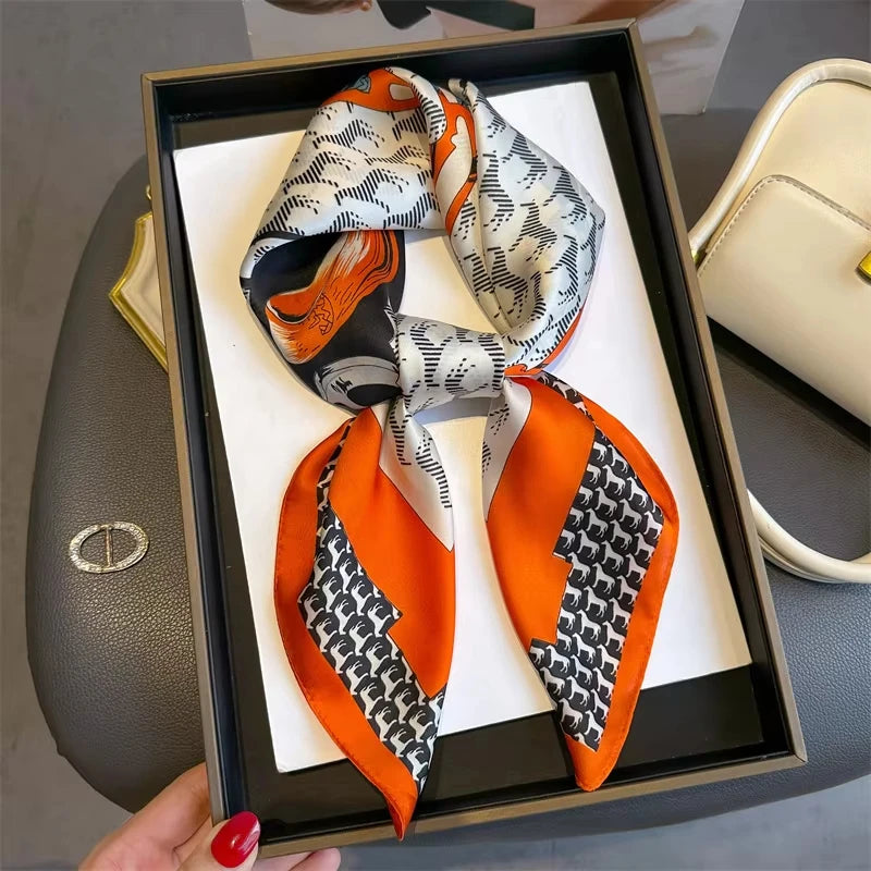 Satijnen Halsdoek Vierkant 70x70 cm Polyester Hoofdband Haarband Dames Multifunctioneel Mode Accessoire | Sansoti