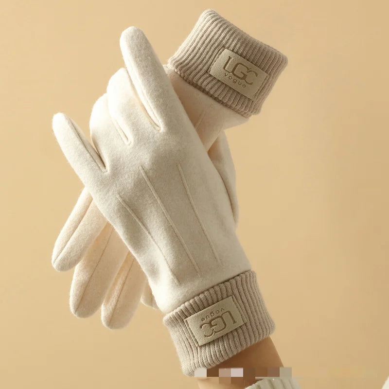 Winter kasjmier handschoenen Warme touchscreen handschoenen Dames Koude bescherming Lange vingerwanten Outdoor fietsen Dikke wollen handschoen