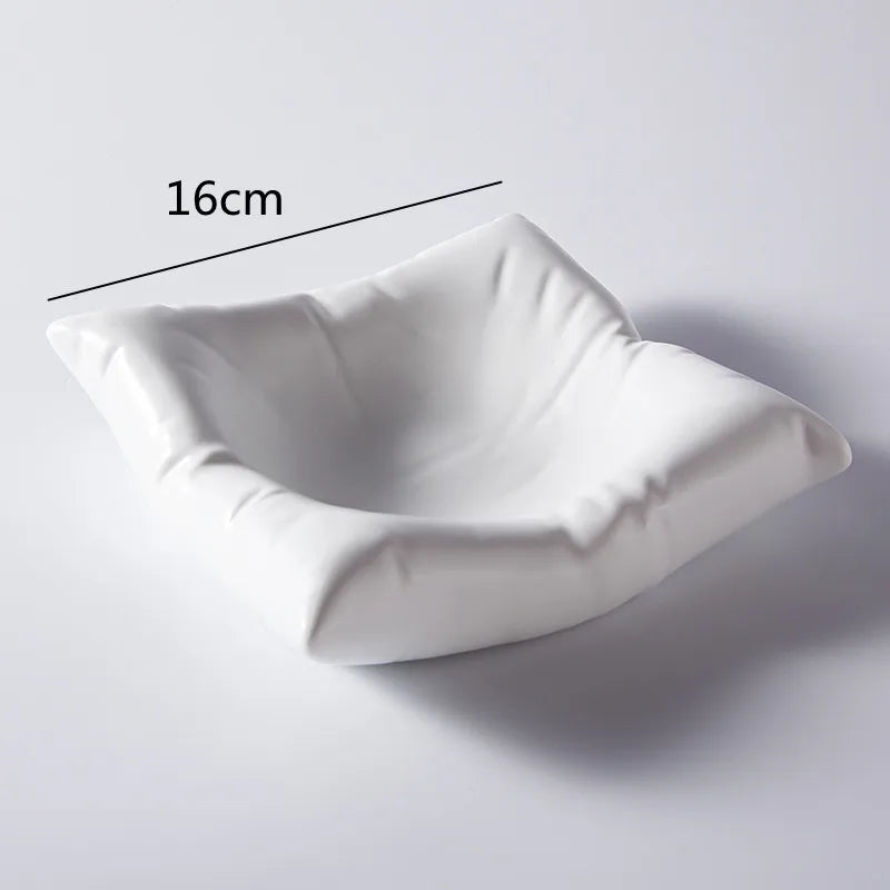 Keramische Serveerschaal Wolkvorm Wit Zwart Bone China Luxe Tafelaccessoire Elegant Design | Sansoti