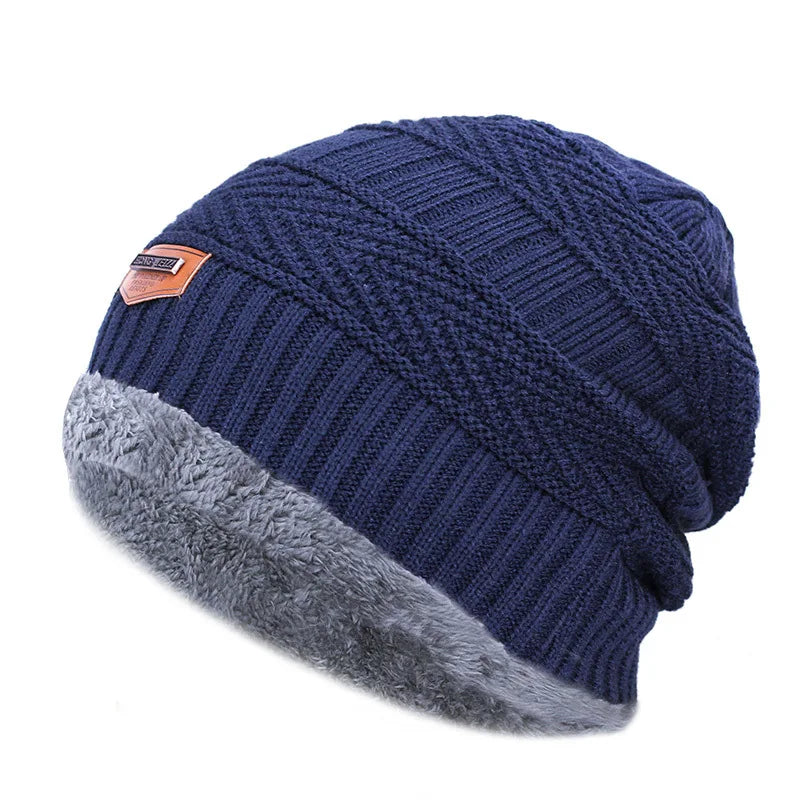 Gestrickte Wintermütze Winddicht Dicke Wolle Warme Skullcap Unisex Erwachsene Casual Outdoor Polyester Herbst | Sansoti