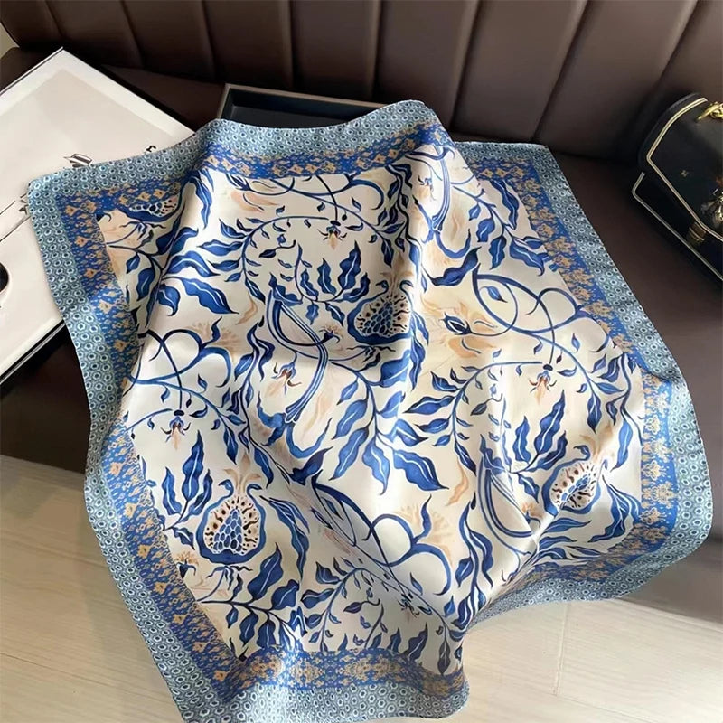 Quadratisches Halstuch 70x70 cm aus Polyester, multifunktionales Haarband und Halstuch für den Hals, Damen, vier Jahreszeiten, dekorativ | Sansoti