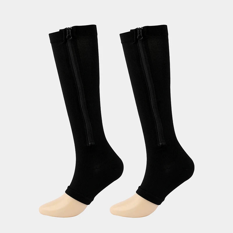 Compressiekousen met Rits Zwart Nude S-M L-XL 2XL Orthopedische Ondersteuning Dagelijks Comfort Therapeutisch | Sansoti