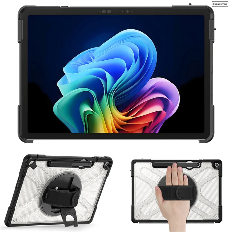 360° Rotating Tablet Holder with Handle and Shoulder Strap for 12-inch Tablets, Compatible with Surface Pro | Sansoti