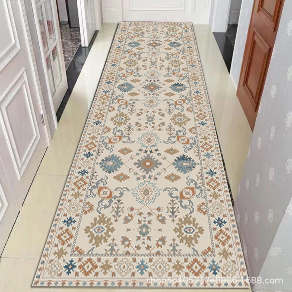 Tapis de couloir à motif géométrique marocain – Tapis de passage lavable antidérapant pour entrée, couloir et salon | Sansoti