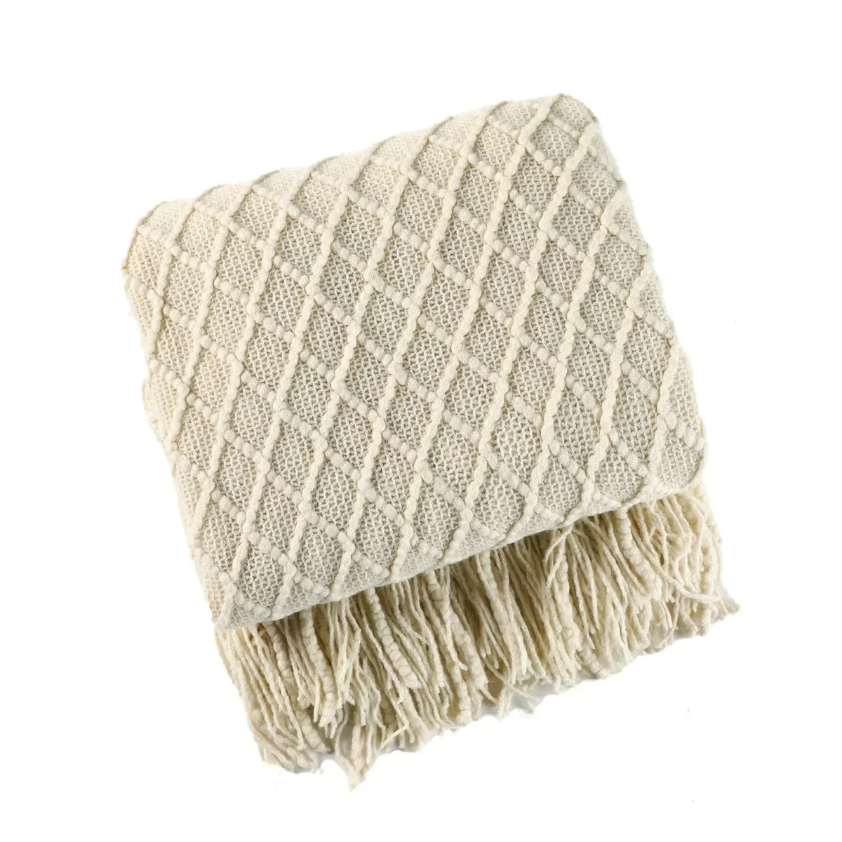 Gestrickte Decke aus Acryl, weich und warm, mit skandinavischem Muster, Sofadecke für Schlafzimmer und Wohnzimmer, dekorative Decke | Sansoti