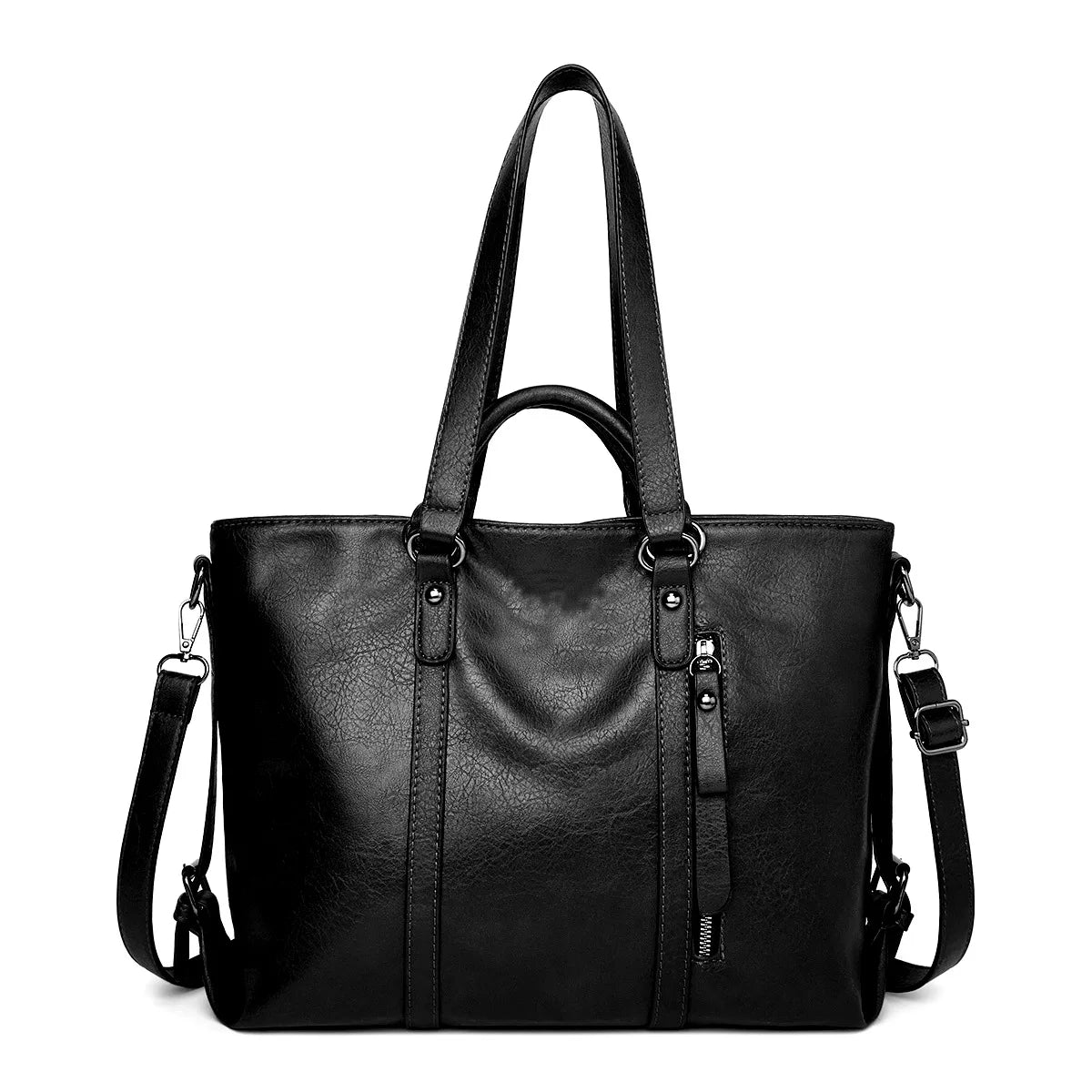Leren Schoudertas Groot Dames Ruime Shopper Vintage Handtas Bruin Zwart Blauw Casual Dagelijks Werk Stijlvol | Sansoti