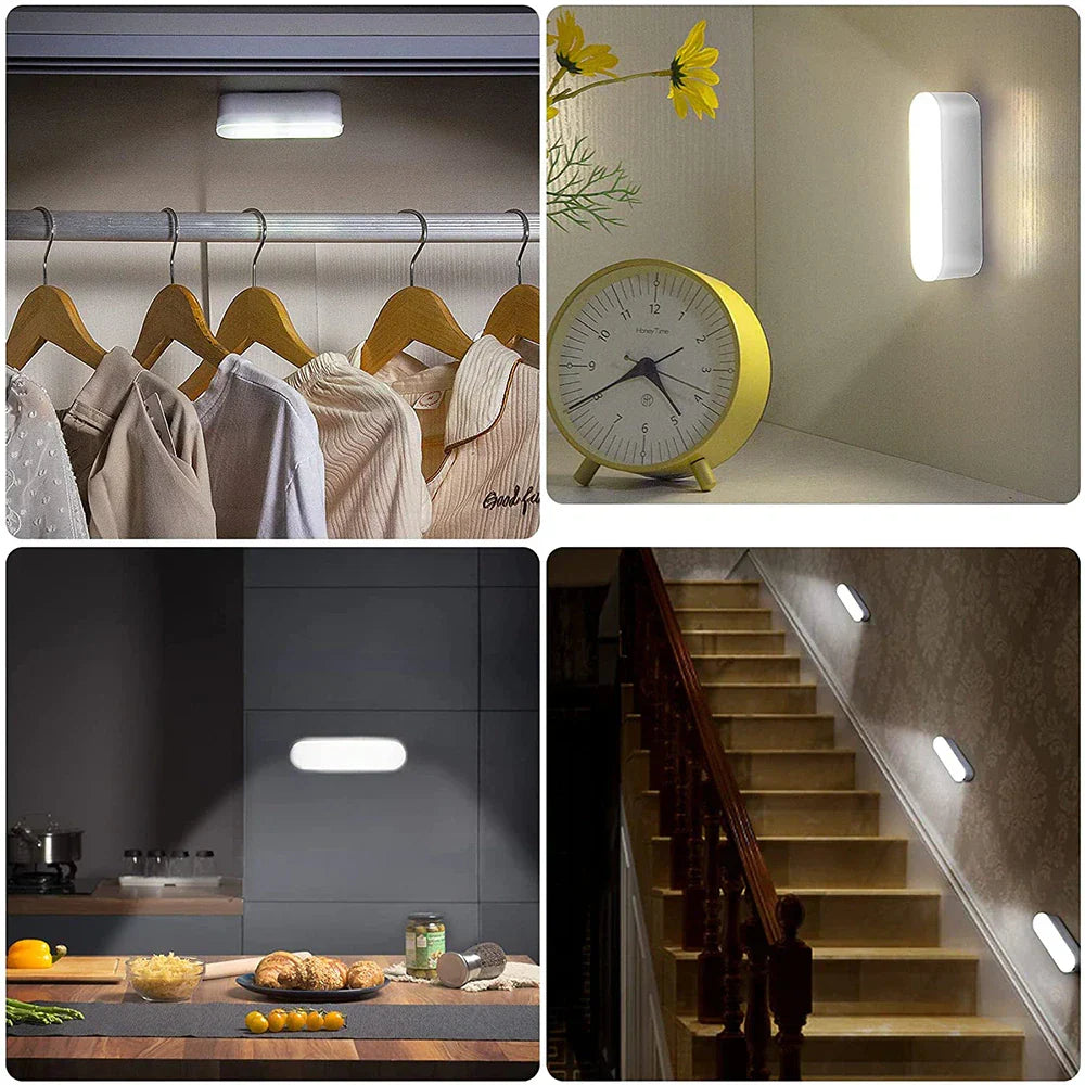 Wiederaufladbare LED-Wandleuchte mit Bewegungssensor Kabellos für Schrank Treppe Flur Nachtbeleuchtung Stimmungslicht | Sansoti