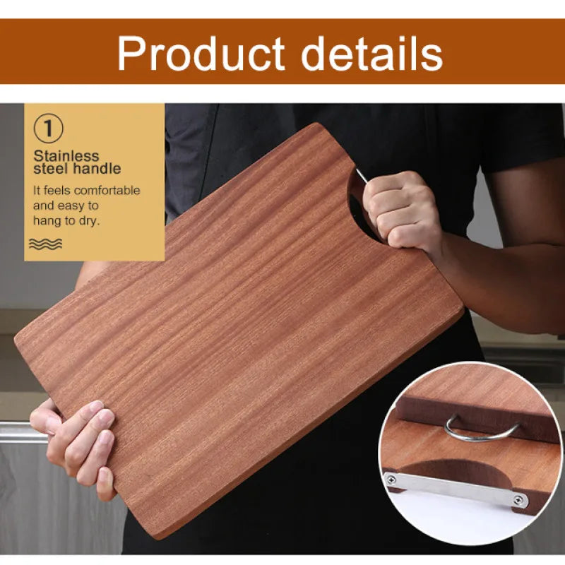 Planche à découper en bois rectangulaire antibactérienne et antifongique, en ébène, planche de cuisine, bloc de boucher professionnel | Sansoti