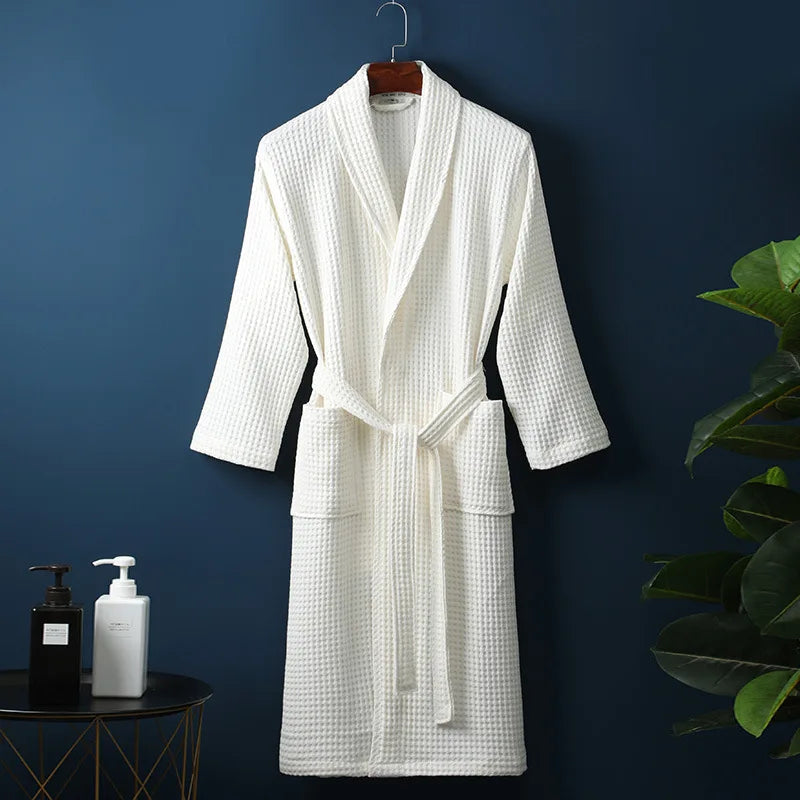 Katoenen Badjas Dames Heren Ochtendjas Zachte Badstof Kimono Wellness Spa Comfort Luxe Huispak Sauna | Sansoti