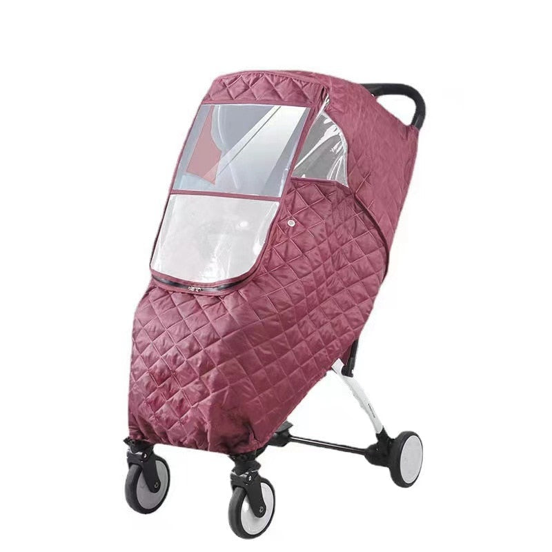 Windproof Stroller Cover with Transparent PVC Window Rain Cover Baby Weather Protection Buggy | Sansoti