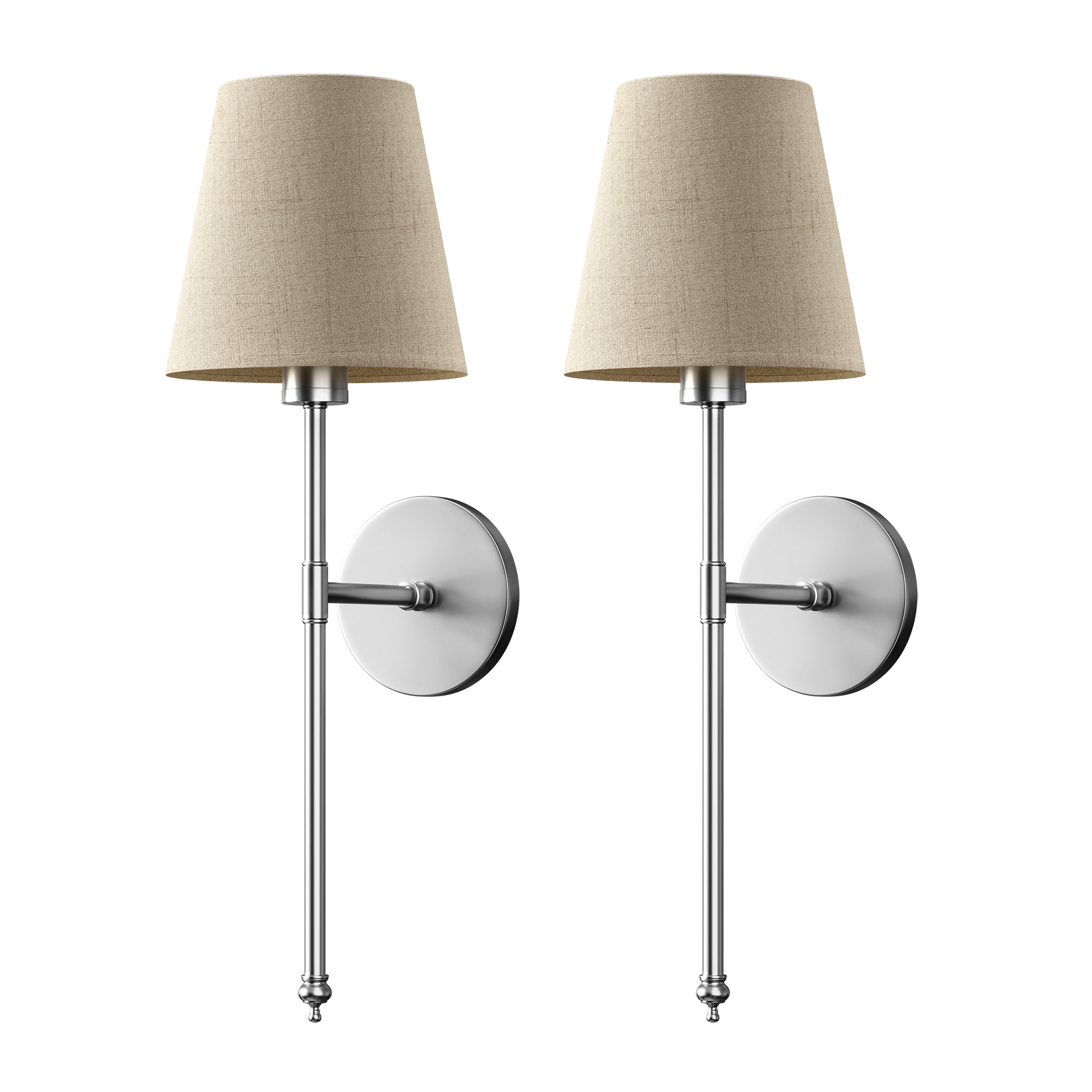Wandlampe Gold Leinen Schirm Set 2 Kabellos Fernbedienung Dimmbar RGB Schlafzimmer Wohnzimmer | Restfield