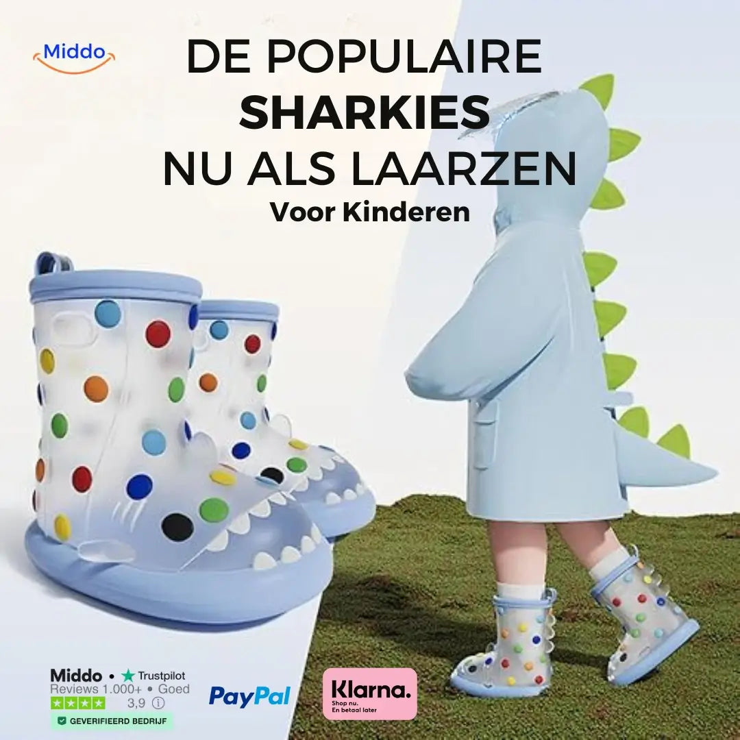 Waterbestendige Kinderregenlaarzen met 3D Haaienontwerp Antislip Rubberen Laarzen voor Peuters en Kleuters | Sansoti