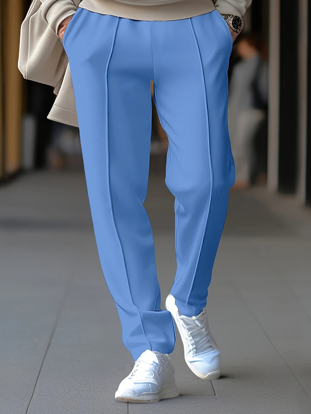 Pantalon heren met trekkoord en siernaden - Strakke pasvorm - Casual en smart-casual broek voor elke dag | Sansoti