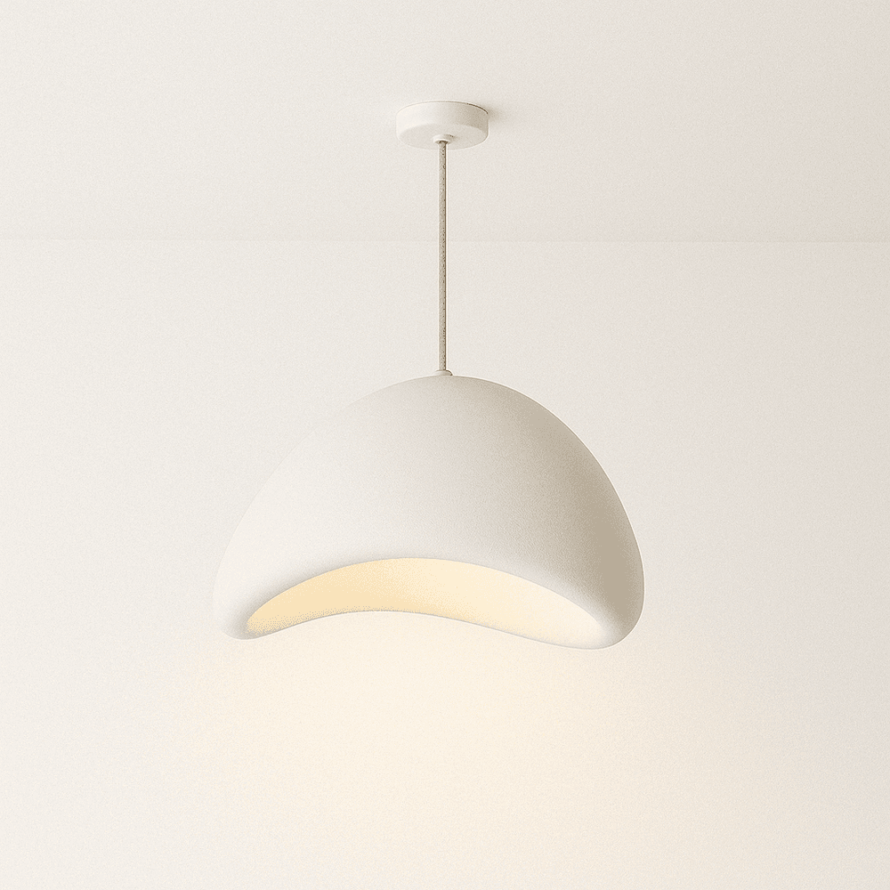 Japanse Minimalistische Hanglamp Met Organische Vorm En Zachte Sfeerverlichting | Sansoti
