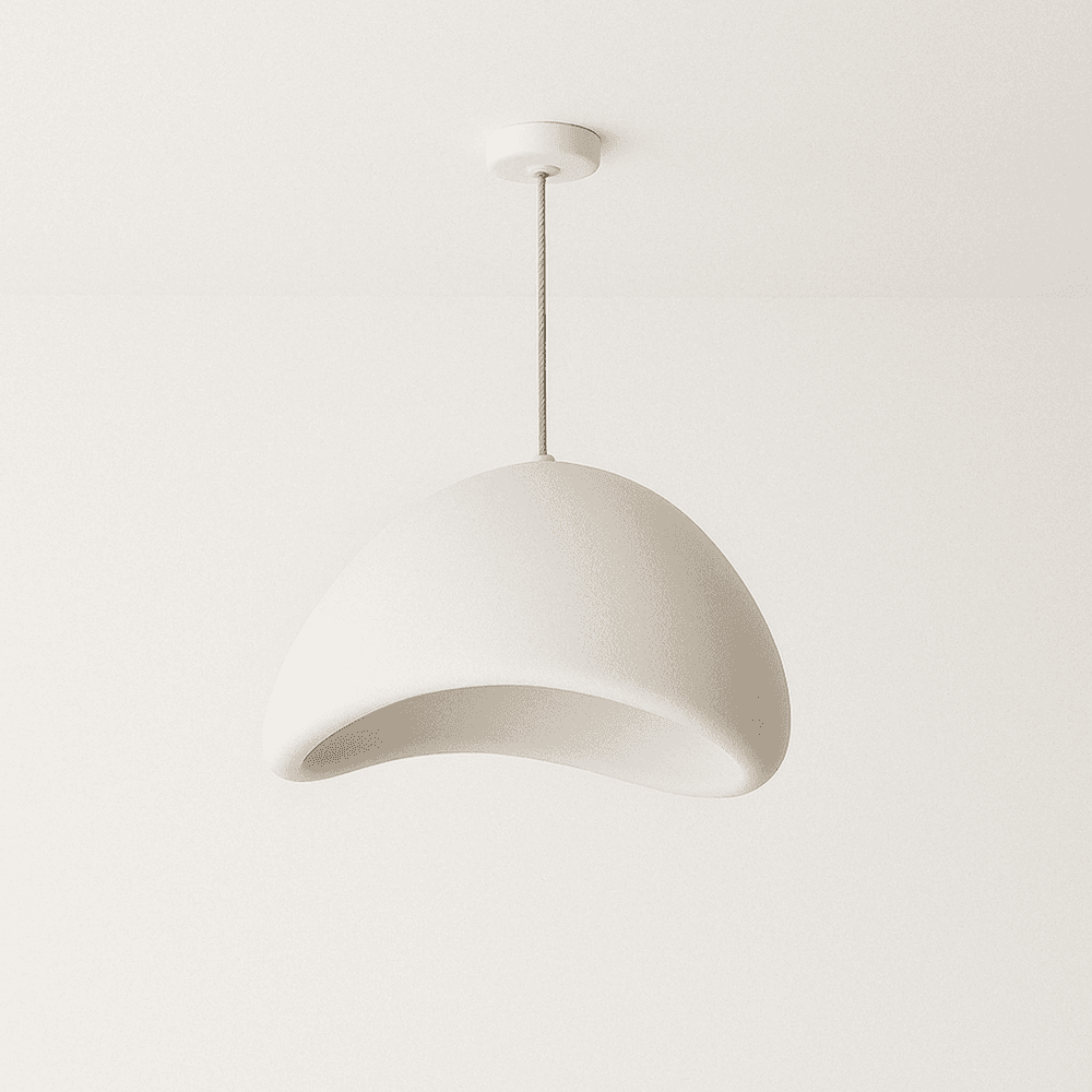 Japanse Minimalistische Hanglamp Met Organische Vorm En Zachte Sfeerverlichting | Sansoti