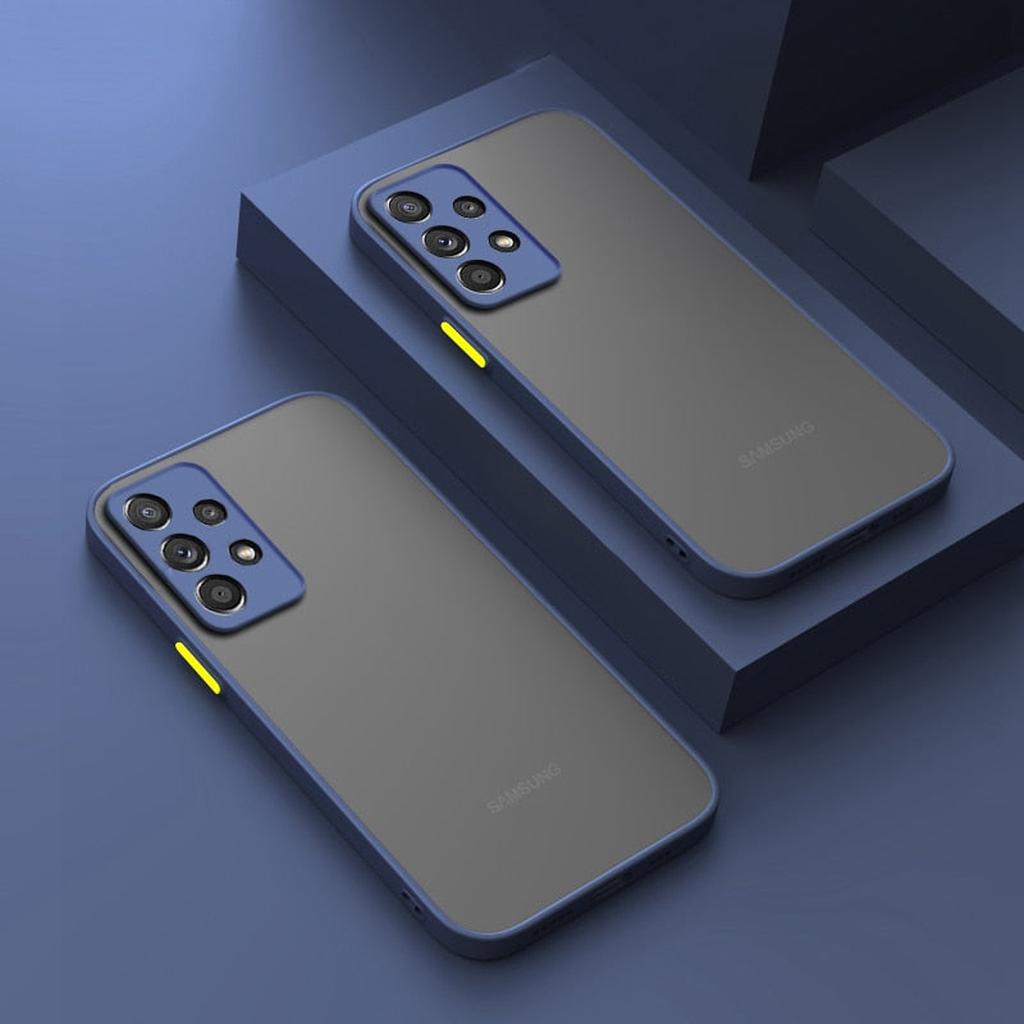 Schokbestendige Matte Siliconen Telefoonhoes Samsung Galaxy Case met Kleuraccenten Bescherming Smartphone | Sansoti