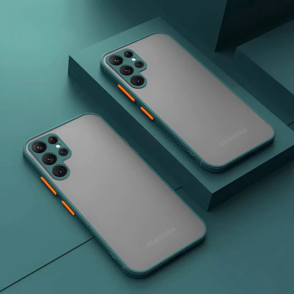 Schokbestendige Matte Siliconen Telefoonhoes Samsung Galaxy Case met Kleuraccenten Bescherming Smartphone | Sansoti