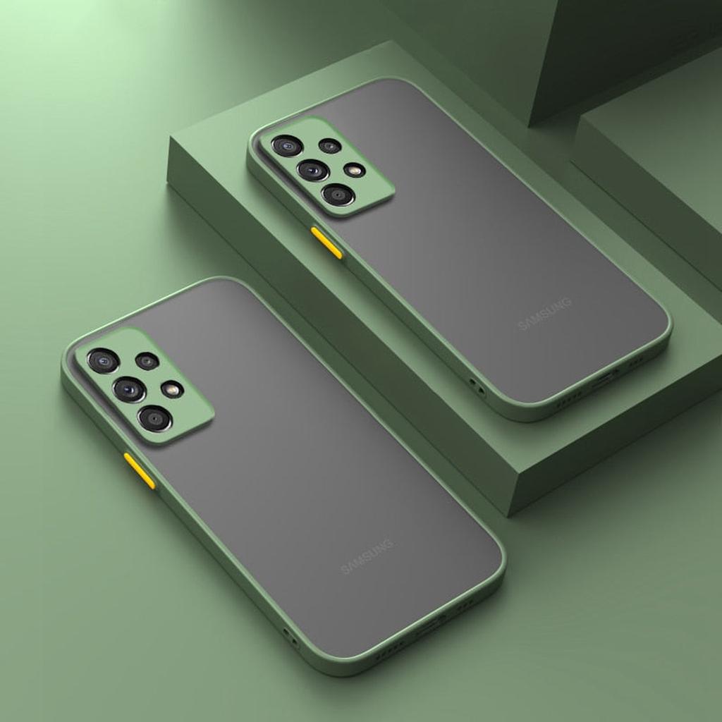 Schokbestendige Matte Siliconen Telefoonhoes Samsung Galaxy Case met Kleuraccenten Bescherming Smartphone | Sansoti