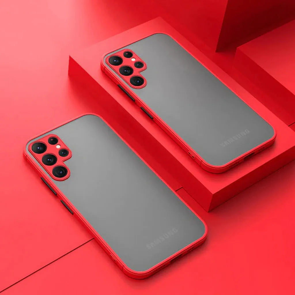 Schokbestendige Matte Siliconen Telefoonhoes Samsung Galaxy Case met Kleuraccenten Bescherming Smartphone | Sansoti