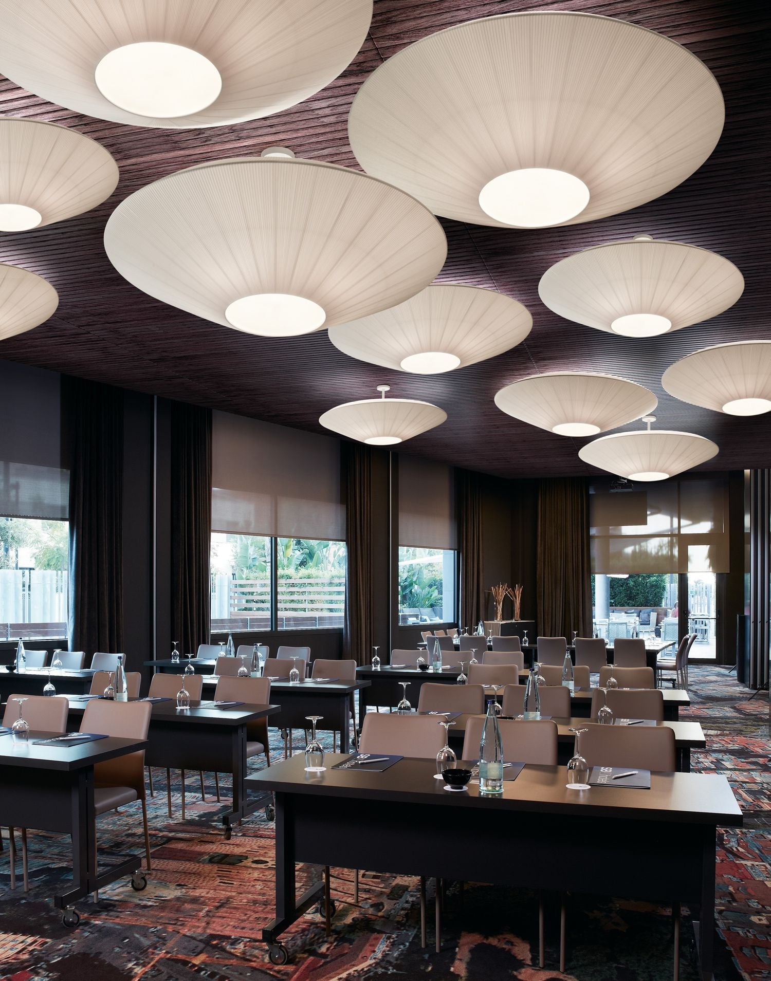 Plafondlamp Oosterse Stijl Stoffen Kap Zachte Verlichting voor Eetkamer Woonkamer Dimbaar 3 Maten | Sansoti