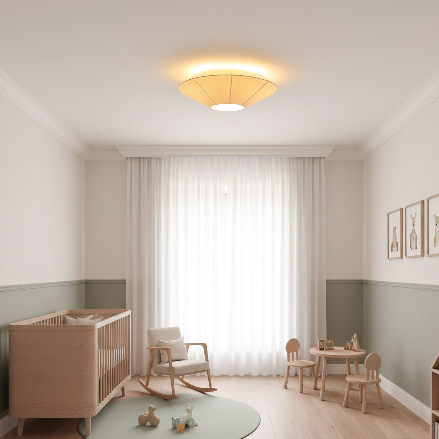 Plafondlamp Oosterse Stijl Stoffen Kap Zachte Verlichting voor Eetkamer Woonkamer Dimbaar 3 Maten | Sansoti